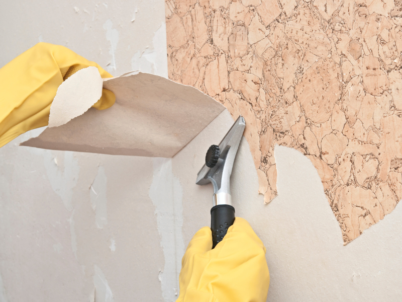 Professional wallpaper removal and wall preparation service